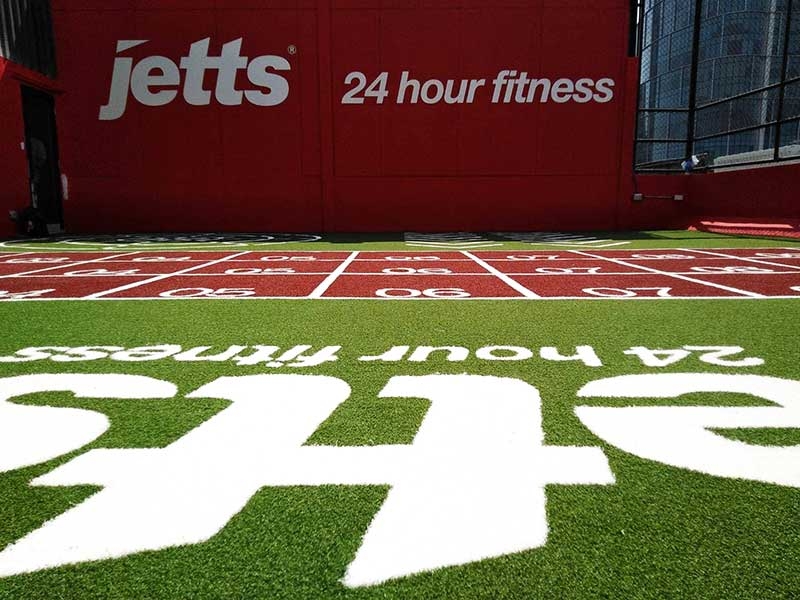 พื้นฟิตเนสหญ้าเทียม Jetts Fitness สาขาบางจาก